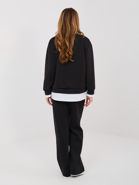 Czarny dresowy komplet z naszywką RUE PARIS