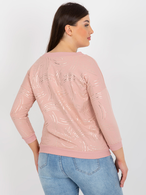 Hurt Jasnoróżowa damska bluzka plus size z rękawem 3/4
