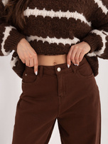 Brązowe damskie jeansy z nogawką 7/8