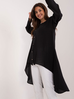 Hurt Czarna długa koszula z ozdobnymi guzikami 