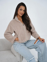 Jasnobeżowa bluza miś bez kaptura