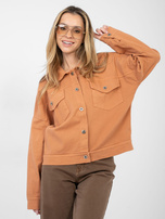 Ceglasta jeansowa kurtka oversize RUE PARIS 