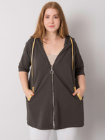 Khaki bluza plus size na suwak Lounes