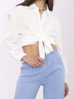 Niebieskie eleganckie spodnie o długości 7/8 OCH BELLA 