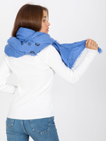 Hurtownia Niebieski damski szal z nadrukiem  