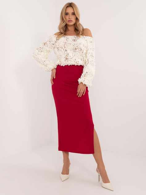 Hurt Czerwona prążkowana spódnica z rozcięciem