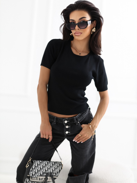 Black women's fitted sweater.