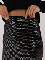 Hurt Czarno-srebrna damska spódnica mini z błyszczącą aplikacją