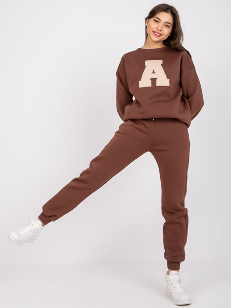 Ciemnobrązowy komplet dresowy bawełniany Edvige