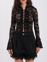Black lace top with bell sleeves RUE PARIS.