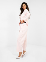 Jasnoróżowe dresowe spodnie z lekko zwężaną nogawką