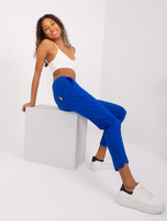 Hurt Kobaltowe dresowe spodnie basic z bawełny