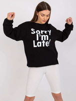 Czarna damska bluza dresowa bez kaptura Francisco 