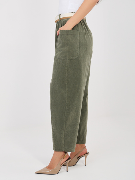 Khaki sztruksowe spodnie marchewki RUE PARIS