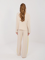 Jasnobeżowa damska bluza oversize RUE PARIS 