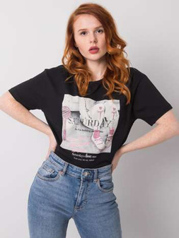 Black t-shirt with Sierra appliques M