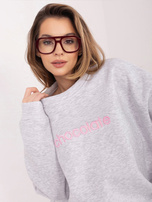 Jasnoszara melanżowa dresowa bluza oversize bez kaptura RUE PARIS