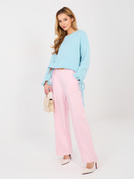 Pastelowe różowe spodnie z miękkiego materiału RUE PARIS 