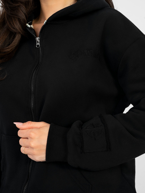 Czarna rozpinana bluza z kapturem NATURAL SIDE