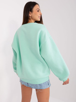 Hurt Miętowa bluza bez kaptura z okrągłym dekoltem