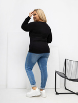 Czarna casualowa bluzka plus size z modalu