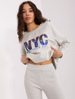 Hurt Szary melanżowy komplet casualowy z legginsami