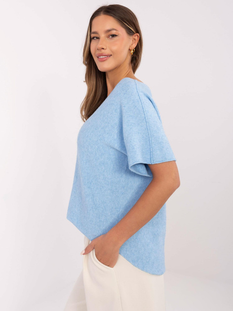 Hurtownia Jasnoniebieski dwustronny sweter z dekoltem V