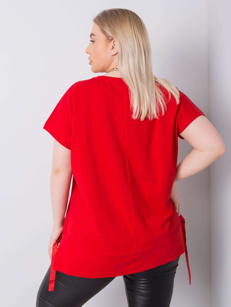 Czerwona bluzka plus size z aplikacją Marlene