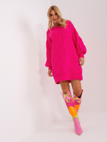 Hurt Fuksjowa sukienka dzianinowa o kroju oversize