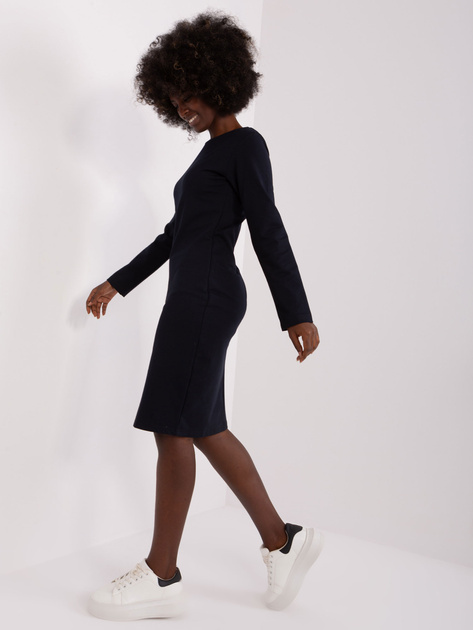 Hurt Ciemnogranatowa prosta sukienka dresowa z bawełny