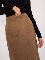Hurt Brązowa midi spódnica cargo z podszewką 