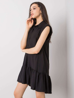 Black summer dress with a collar Odelia RUE PARIS.