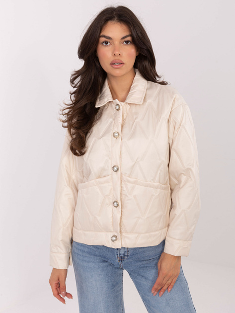 Jasnobeżowa damska kurtka z pikowaniem RUE PARIS