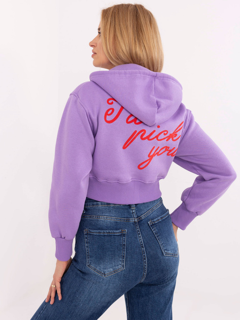 Hurt Fioletowa krótka buza rozpinana z nadrukiem