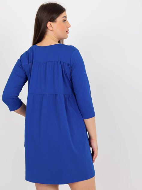 Hurt Kobaltowa mini sukienka plus size z kieszeniami Dalenne