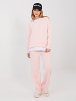 Pastelowy różowy komplet z miękkiego materiału RUE PARIS   