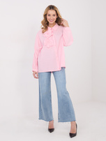 Light pink cotton shirt with a collar.