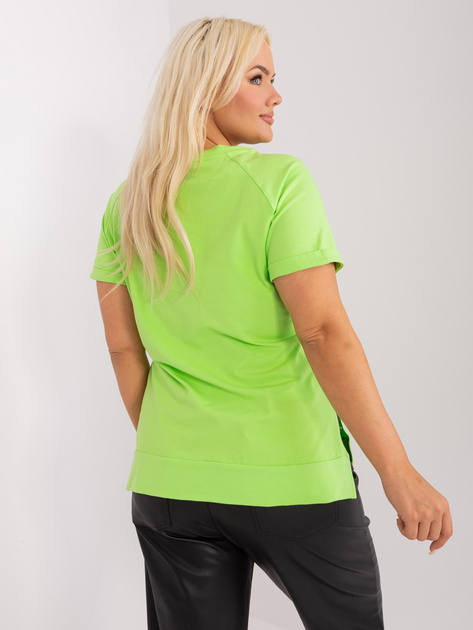 Hurtownia Jasnozielona bawełniana bluzka plus size