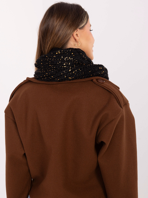 Czarny komin ze złotym nadrukiem