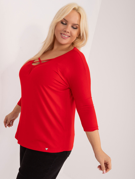 Czerwona bluzka plus size z wiskozy Mariel