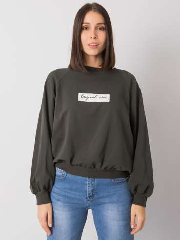 Ciemna khaki bluza plus size bez kaptura Hariette