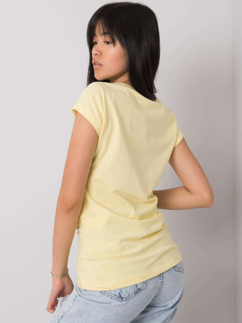 Jasnożółty t-shirt z aplikacją Skull