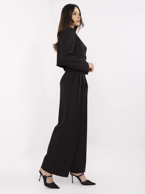 Czarny garniturowy komplet ze spodniami RUE PARIS