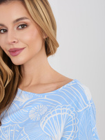 Jasnoniebieska letnia bluzka z krótkim rękawem SUBLEVEL 