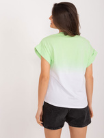 Hurt Jasnozielony bawełniany t-shirt damski ombre