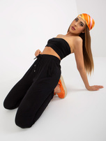 Hurtownia Czarne lekkie spodnie z materiału z wiskozy SUBLEVEL 