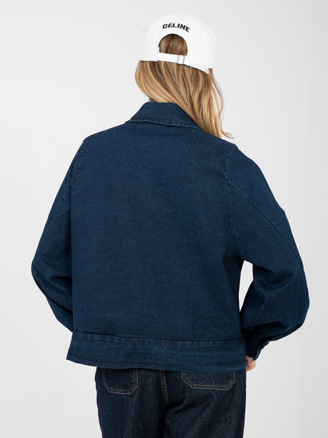 Granatowa jeansowa kurtka z kieszeniami RUE PARIS