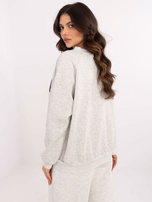 Hurt Jasnoszara melanżowa bluza oversize bez kaptura