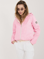 Różowa przejściowa kurtka z ściągaczem RUE PARIS 
