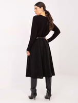 Czarna spódnica o prążkowanej fakturze RUE PARIS